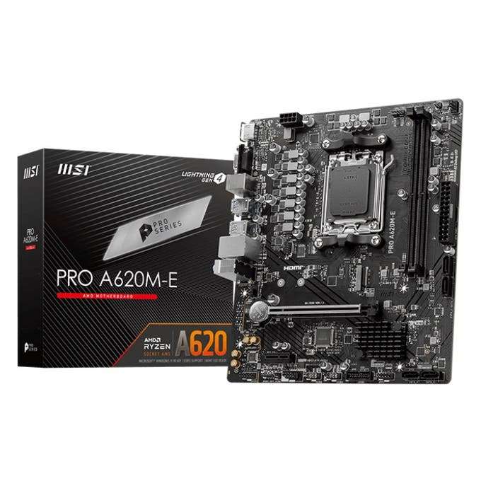MSI PRO A620M-E AMD Ryzen DDR5 Micro ATX Motherboard - Socket AM5 - £84.99 @ AWD IT