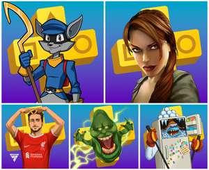 5 Days of Play PlayStation Plus Avatars: Sly Cooper, Tomb Raider: Legend, EA Sports FC 24, Ghostbuster: Rise of the Ghost Lord, Roblox