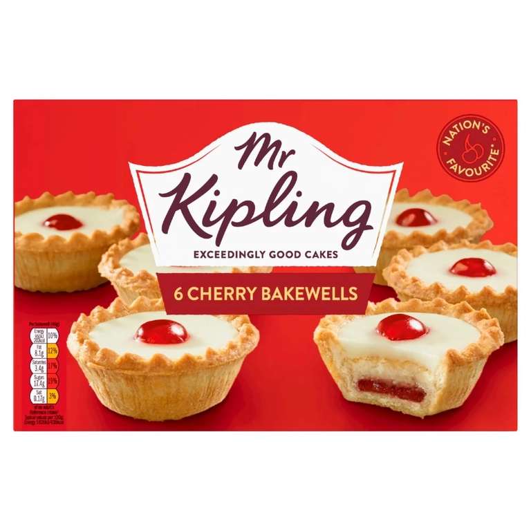 Mr Kipling Cherry Bakewells 6pk