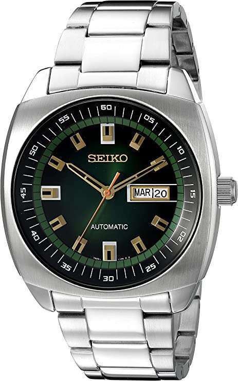 Seiko Men's SNKM97 Analog Green Dial Automatic Silver Stainless Steel Watch £133.93 @ Amazon US