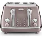DELONGHI Icona Metallics CTOT4003.GY 4-Slice Toaster - Grey - £54.99 @ Currys