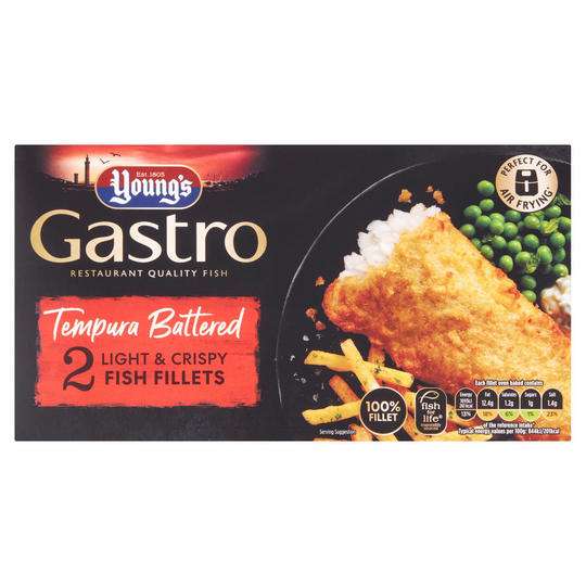 Young's Gastro Tempura Battered 2 Light & Crispy Fish Fillets 270g £2 @ Iceland