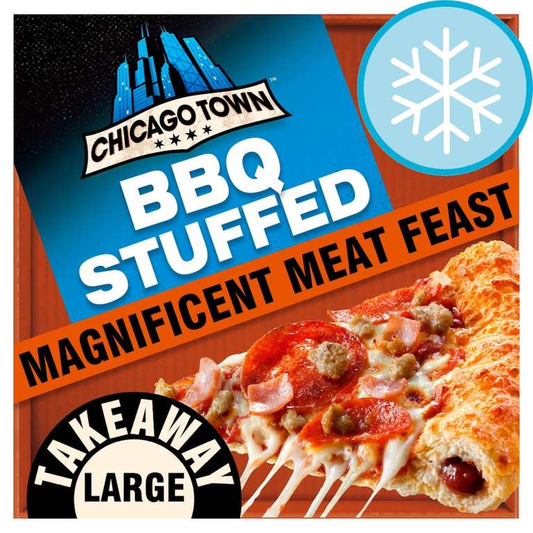 Chicago Town Takeaway BBQ Stuffed Crust Magnificent Meat Feast Pizza 640g - Clubcard Price