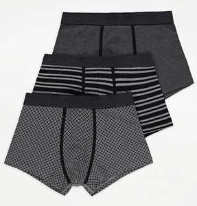 Grey Patterned Hipster Trunks 3 Pack - XS - (Free C&C)
