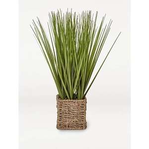 Artificial Grass In Woven Pot 40cm - Free C&C
