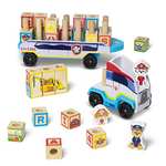 Melissa & Doug PAW Patrol Toy Truck with Alphabet & Number Wooden Building Blocks £13.40 @ Amazon