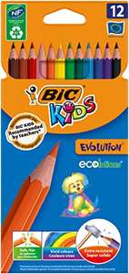Bic Kids Evolution ECOlutions Colouring Pencils, Assorted Colours, 70g £1.25 (£1.19 Subscribe & Save) @ Amazon