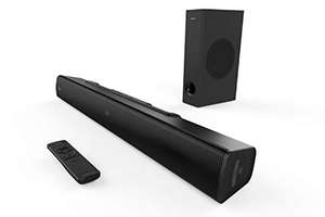 CREATIVE Stage V2 2.1 Soundbar+woofer for TV, PCs, BT/Optical/ARC/USB/AUX-in, Rmte Ctrl, with £15 voucher - Creative Labs (Europe) FBA
