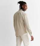 Men's Cord Long Sleeve Regular Fit Shirt in Dark Grey or Stone