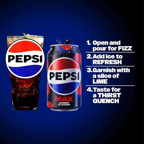 Pepsi Max Cherry 8x330ml Cans - £3.38 S&S