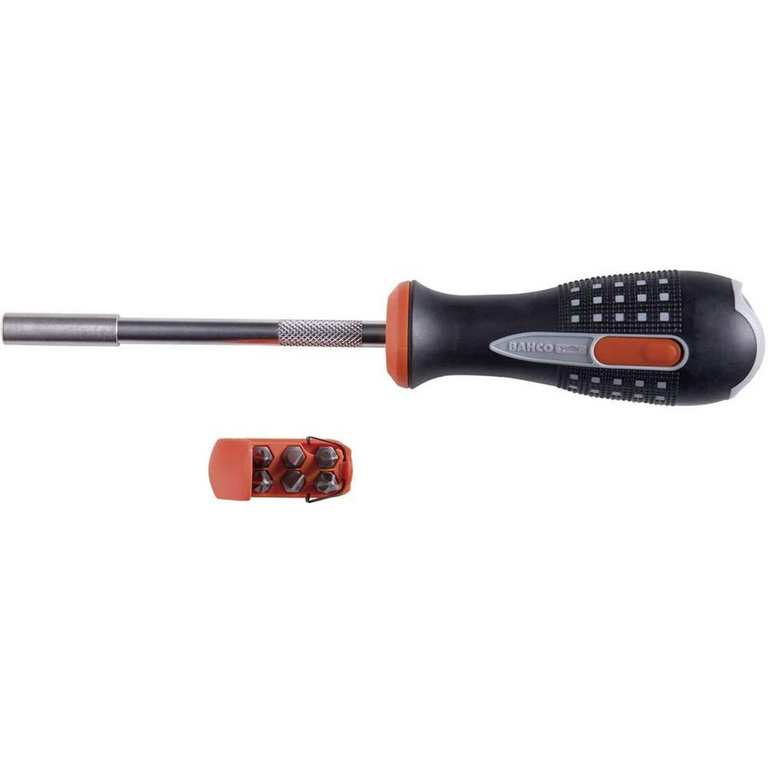 Bahco 808050 1/4" Ratcheting Bit Holder Screwdriver with 6 Bits - Sold and Shipped by DOUBLE TEE TOOLS