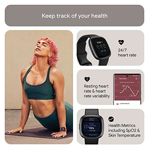 Fitbit Versa 4 Fitness Smartwatch with built-in GPS & up to 6 days battery life (Black only) £150 Dispatched By Amazon, Sold By Only Branded