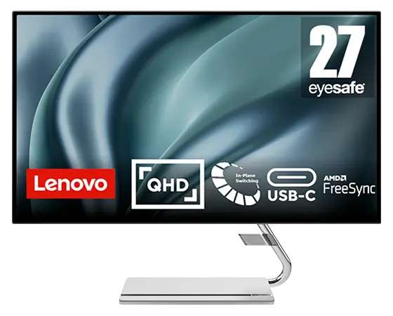 Lenovo Q27h-20 27" 2K-QHD-Monitor - IPS/350 cd/㎡/4 ms (GtG)/ 70 Hz/USB Type-C 3.2 Gen 2 + DP 1.4 + HDMI 2.0, USB Hub