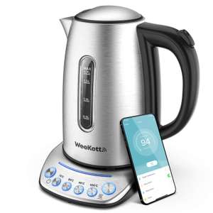 Smart Kettle by WeeKett - voice control with Amazon Alexa, Google & Siri, Variable Temperature Control, Keep Warm, 1.7L