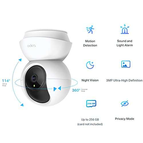 TP-Link Tapo Pan/Tilt Smart Security Camera, Indoor CCTV, 3MPTapo C210 £25.99 @ Amazon
