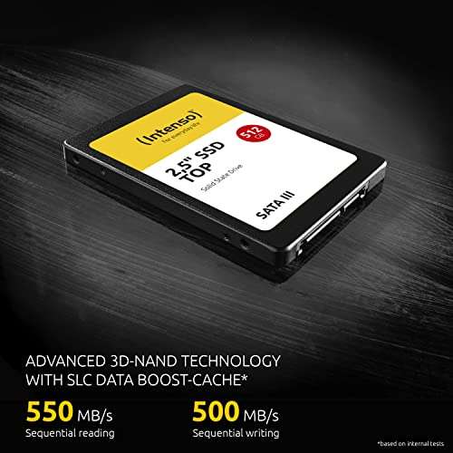 2TB - Intenso 2.5 Inch internal SSD SATA III Top - Up to 550/500MB/s R/W - £74.18 Sold by Amazon EU @ Amazon