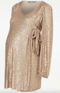 Maternity Champagne Mini Sequin Dress