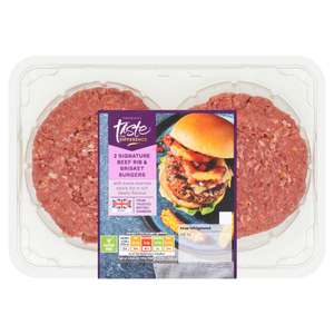 Signature Beef Rib & Brisket Burgers & Bone Marrow Stock, Taste the Difference 340g - Nectar Price