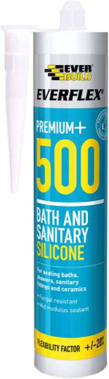 Everbuild Everflex 500 Bath and Sanitary Silicone Ivory Anti-Fungal Sealant 295ml £3.95 @ Amazon