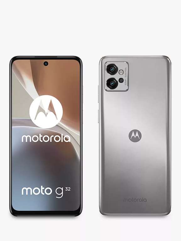 Motorola Moto g32 Smartphone, Android, 4GB RAM, 6.5”, 4G, SIM Free, 64GB, Satin Silver