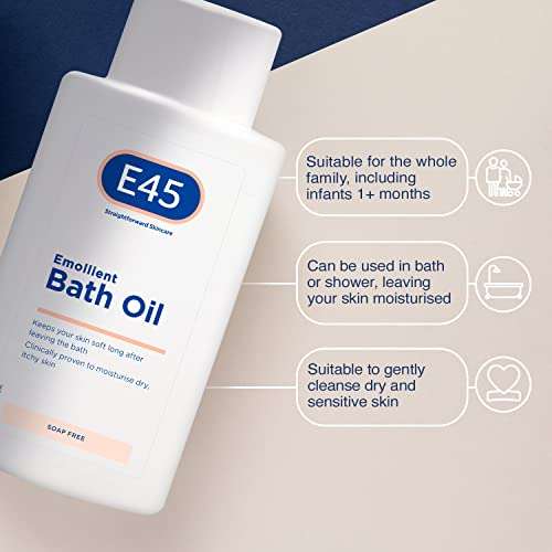 E45 Emollient Bath Oil 500ml - £4.89 @ Amazon