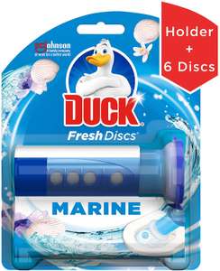 Duck Fresh Disc Toilet Cleaner Starter Pack, Toilet Bowl Sanitiser & Descaler, Marine, 36 ml £1.75 (+£4.99 Non prime) @ Amazon