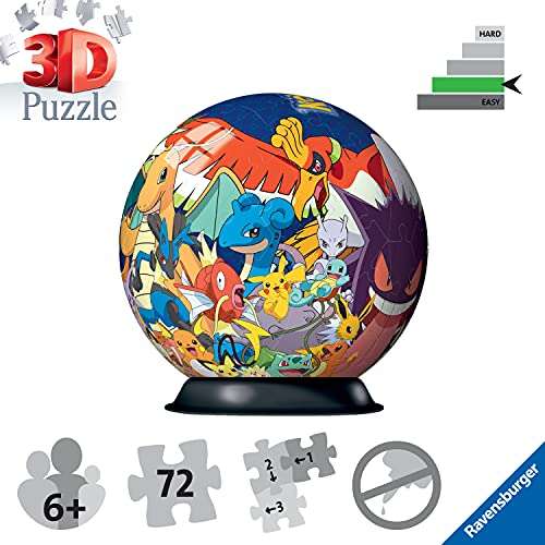 Ravensburger Pokemon 3D Jigsaw Puzzle Ball for Kids Age 6 Years Up - 72 Pieces