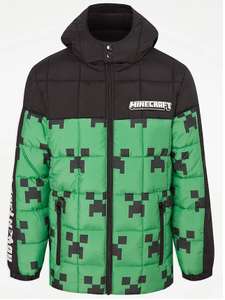 Minecraft Green Fleece Lined Padded Coat plus free click and collect