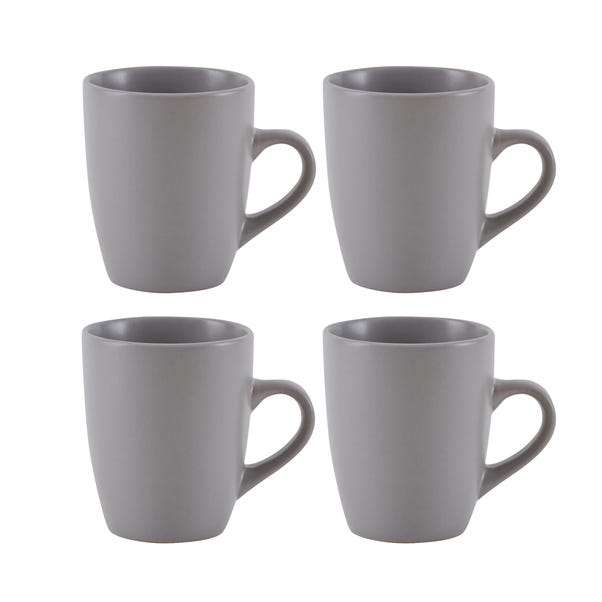 Set of 4 Stoneware Mugs (Grey/Green/Teal/Natural/Pink) - £2.50 + Free Click & Collect @ Dunelm