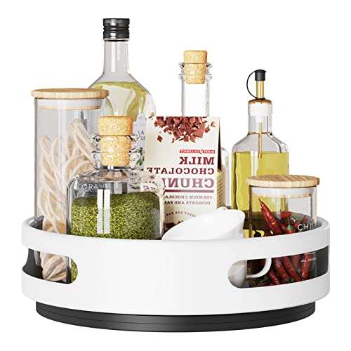 Turntable Rotating Spice Rack Organizer, 22cm Diameter, Steel Metal, White/black £8 with code/voucher @ Dispatches from Amazon Sold by LUBO