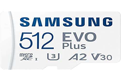 512GB Samsung EVO Plus MicroSDXC A2/V30 and UHS-I/ 130MB/s £27.78 delivered @ Amazon DE