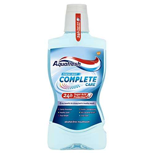 Aquafresh Complete Care Mouthwash with Fluoride, Fresh Mint, 500ml (BBE 3/10/2022) - 25p @ Amazon Warehouse