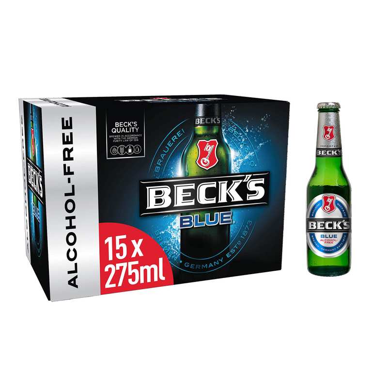 Beck's Blue 0% Alcohol Free German Lager Beer, 15x275ml Bottles (£6.37 S&S)