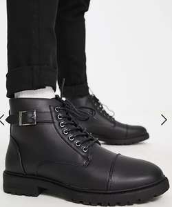 Men's French Connection buckle hardware boots in black - £32.50 delivered @ ASOS