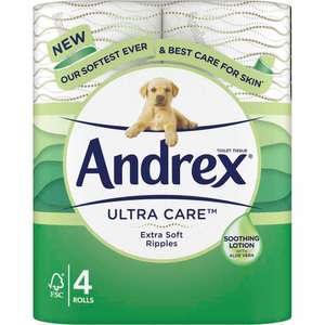 Andrex Ultra Care Toilet Tissue 4 Rolls £1.25 - Click & Collect @ Wilko