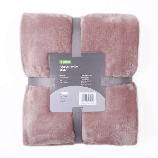 Fleece Throw - Blush Pink - 120x150cm - (Available in 3 colours) Free C&C
