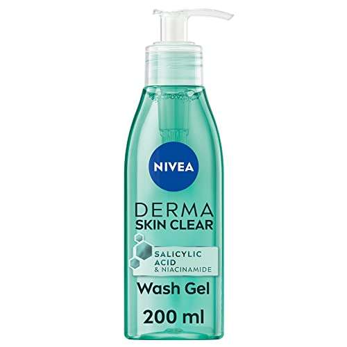 NIVEA Derma (150ml), Deep Cleansing Face Wash Gel, Salicylic Acid Face Wash to Cleanse Pores and Remove Impurities (S&S £2.24)