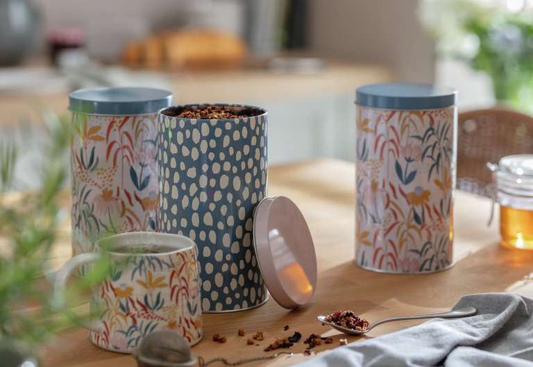 Habitat Floral Pack of 3 Tin Canister - £6.66 + Free Click & Collect - @ Argos