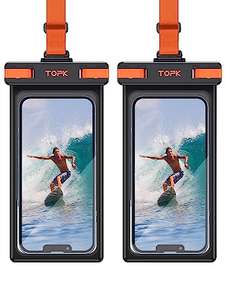TOPK Waterproof Phone Pouch, 2-Pack IPX8 Waterproof Phone Case w/ Voucher, TOPKDirect FBA