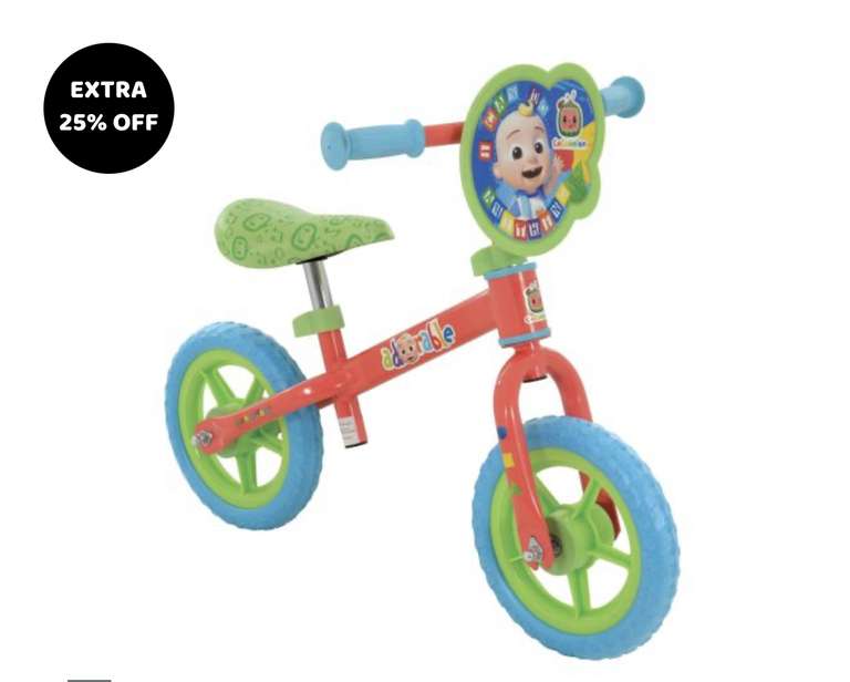 Kid’s 10” Character Balance Bikes Spider-Man/Paw Patrol/Cocomelon - £27.74 / Peppa Pig - £29.24 + free delivery (With Code) @ BargainMax