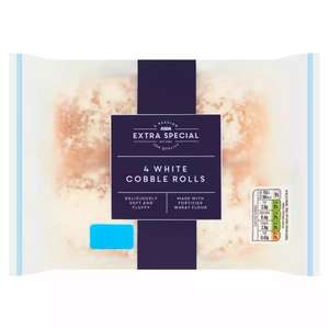 ASDA Extra Special 4 White Cobble Rolls White / Brown / Tiger 62p (manager's special in selected stores) @ Asda