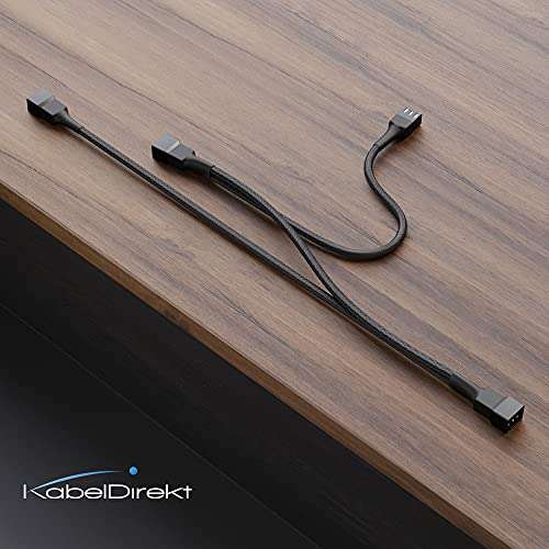 KabelDirekt – 3-pin fan to 3-pin and 2x2-pin fan distribution cable 20-20-20 cm - £2.32 @ Amazon
