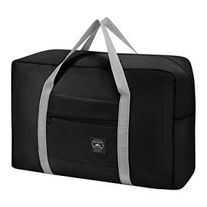 Flintronic Cabin Bag, Foldable Travel Duffel Bag - 45x31x14cm (Black / Pink / Wine Red) - Sold by flintronic-eu / FBA