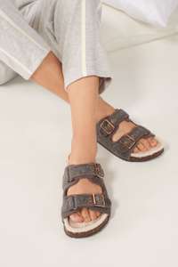 Grey Two Buckle Cork Slider Slippers £6 @ Next Free Click & Collect