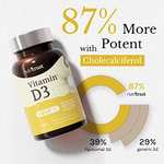 Vitamin D3 4000 IU, Maximum Strength Vitamin D Supplement, 95 Softgels - 3 Months Supply, Gluten Free - £3.49 / £3.14 S&S @Nutritust/Amazon