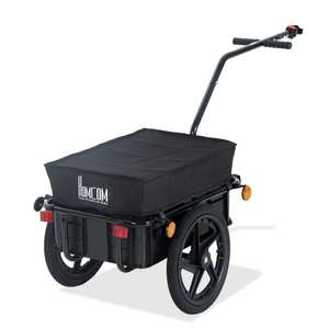 HOMCOM Bicycle Trailer Cargo Jogger Luggage Storage Stroller with Towing Bar - Black - Sold & fulfilled by MHSTAR