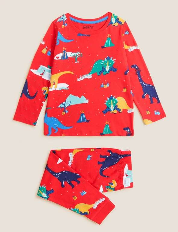 Kids Pure Cotton Pyjama Sets - Unicorns / Dinosaurs / Woodland Print now £5.00 + Free Click & Collect @ Marks & Spencer