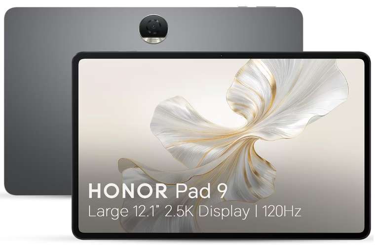 HONOR Pad 9, 12.1-inch Wi-Fi Tablet, 8GB+256GB + Free Earbuds X6 & Flip Cover (£224.99 with voucer)