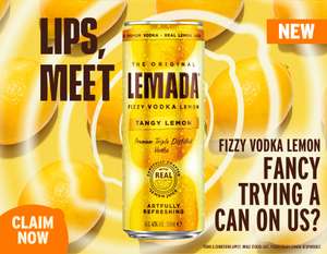 Free Can of Lemada Fizzy Vodka Tangy Lemon 250ml - Voucher Redeemable At Sainsbury's