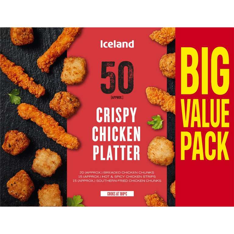Iceland 50 (approx.) Crispy Chicken Platter 630g (Online Only)